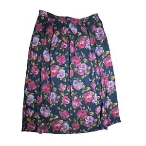 KORET SKIRT WOMEN'S 16 MULTICOLOR FLORAL MIDI A-LINE VINTAGE PLEATED